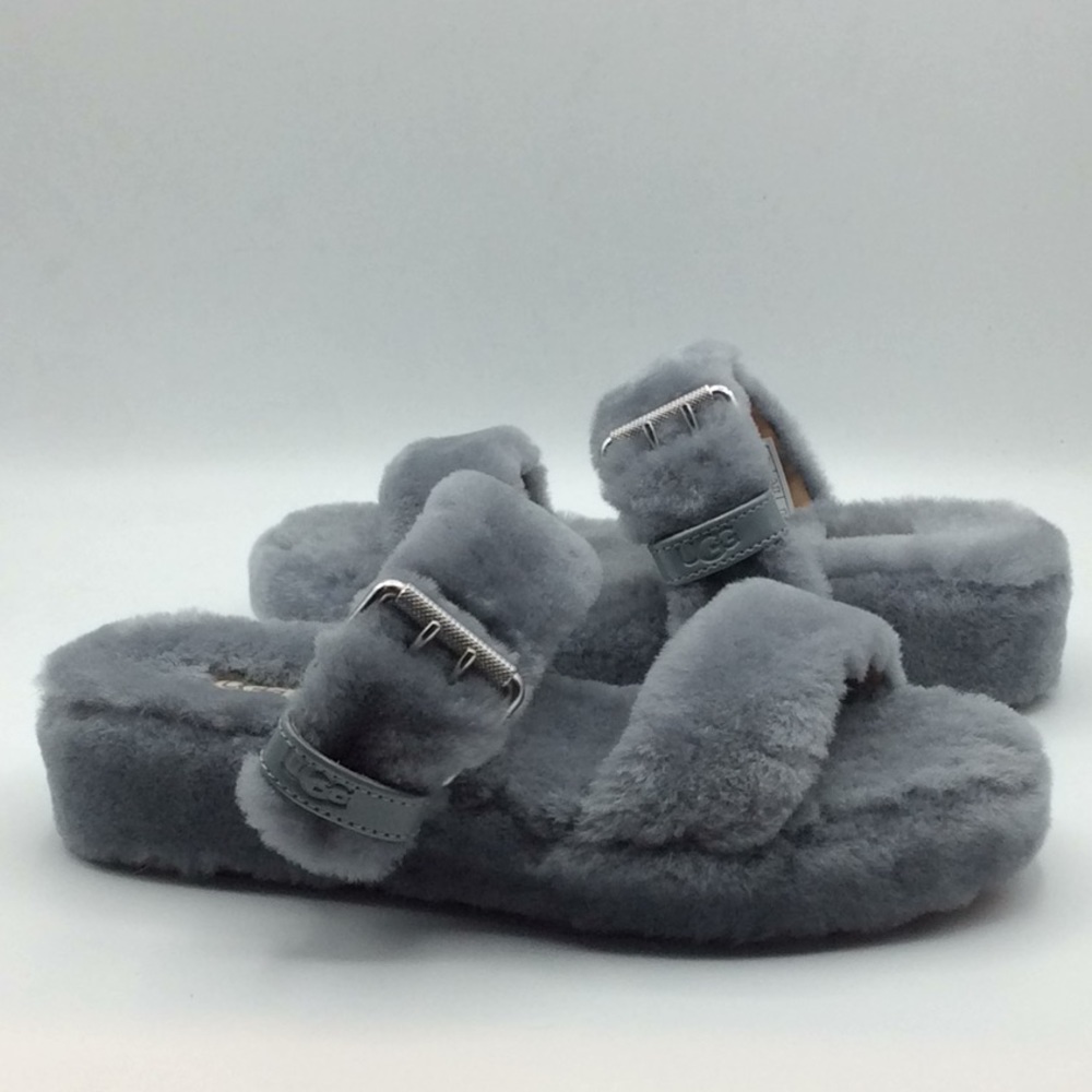 UGG Classic Fuzz Yeah Grey Slide Slippers